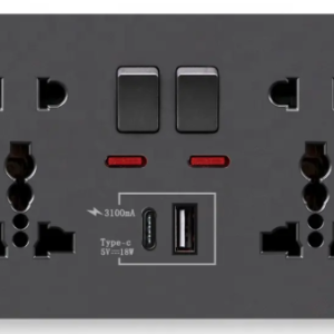 13A Dual Quick Charge, Switch control, 1A1C 5V USB  Port Smart Power Outlet,18W Type C Fast charging